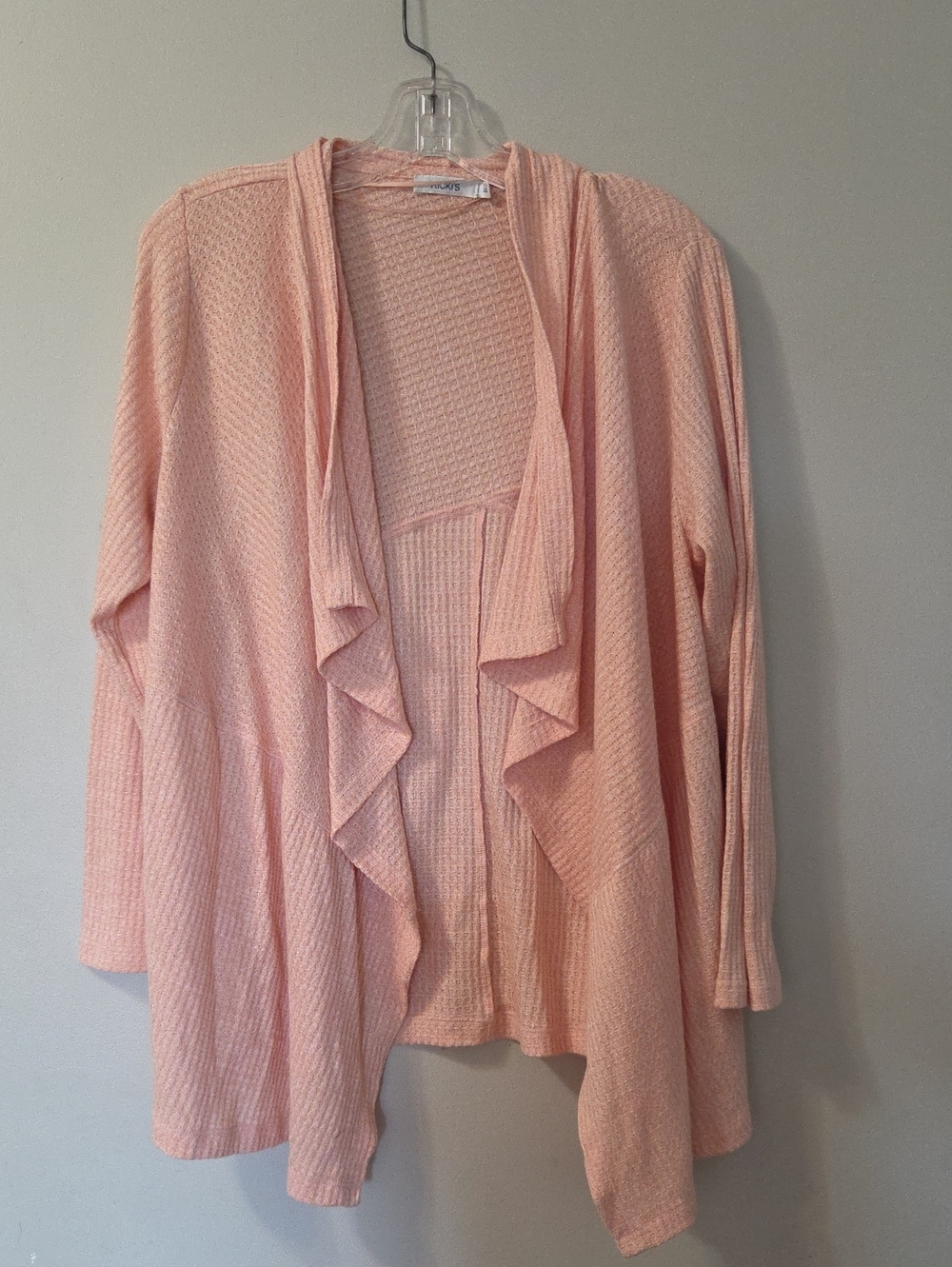 Ricki's Light Pink Open-Front Ruffle-Trim Cardigan